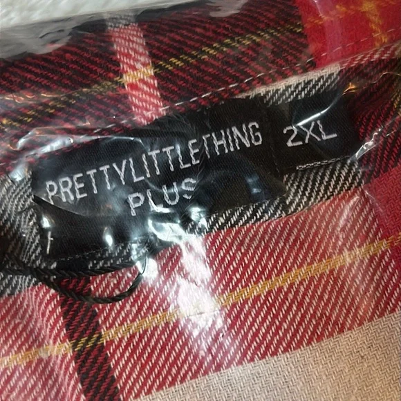 NWT Plaid Button-Up Sleepwear Set - Red and White 2XL - Picture 6 of 8